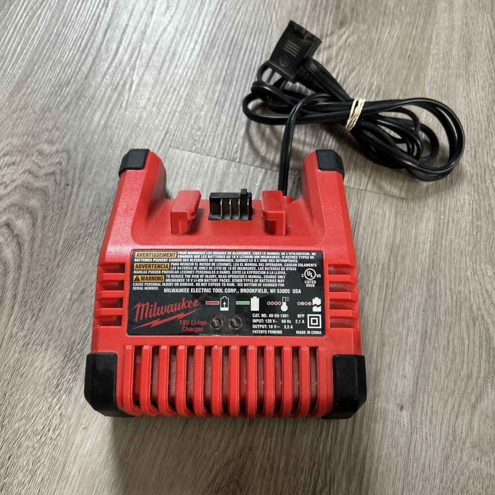 Milwaukee 48-59-1801 M18 Battery Charger Only 18V Li-Ion OEM Genuine Tested